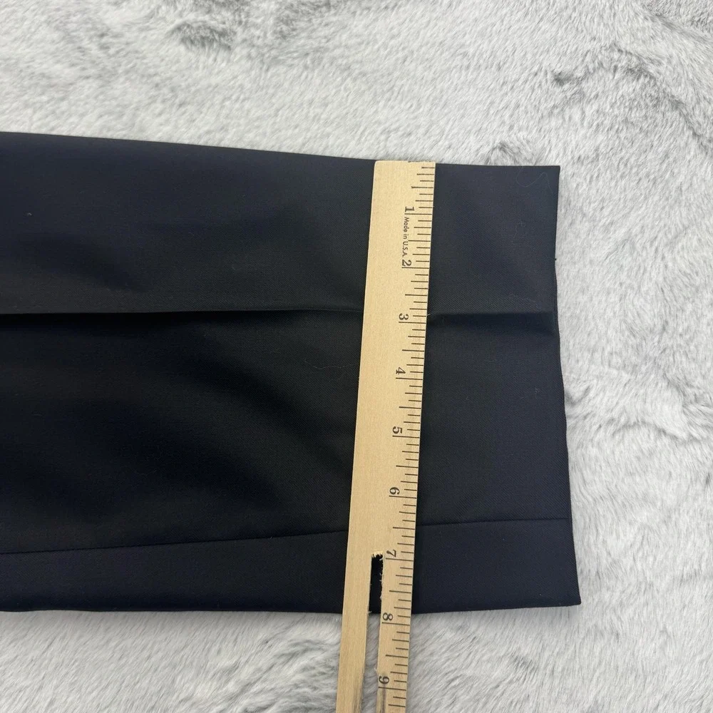 Peter Millar Dress Pants Mens 40 x 32 Black Flat Front Straight Leg Wool Slacks